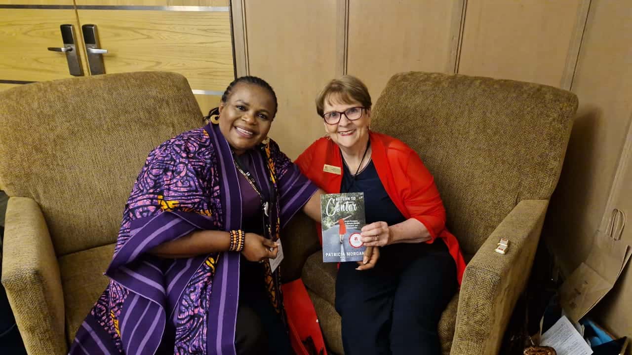 Prof Chinelo Ugwu networking with author Patricia Morgan at CCPA conference