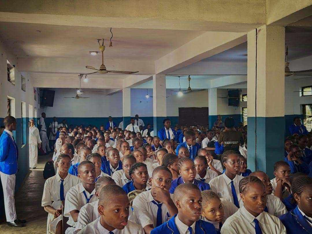 Students listening attentively